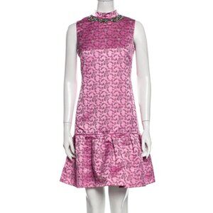 Erdem Nena Beaded Dress | Beaded Silk Peplum Dress Floral